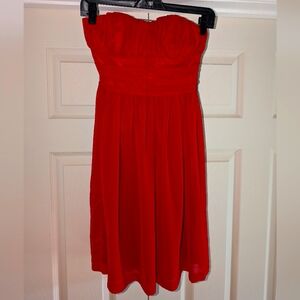 Johnny Martin Size 5 Juniors Red Strapless Mini Dress with Elastic Waistband